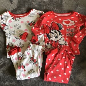 Disney Minnie size 2T 100% cotton pajamas